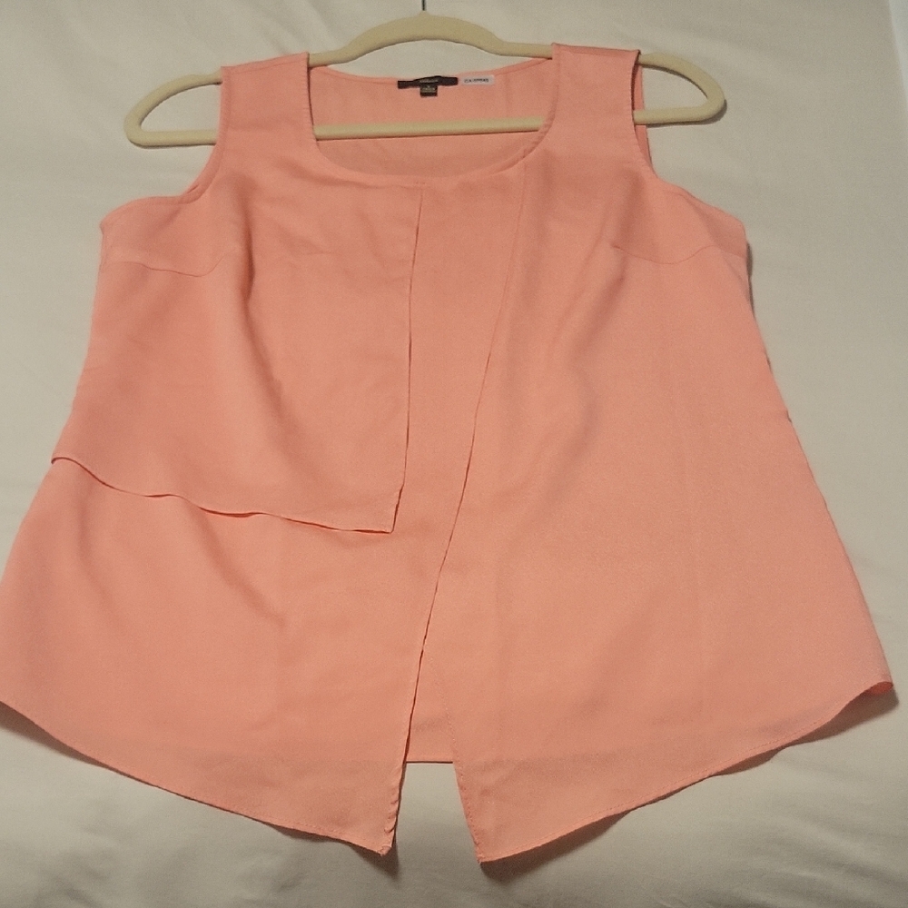 Milano Peach Asymmetrical Sleeveless Tank Top